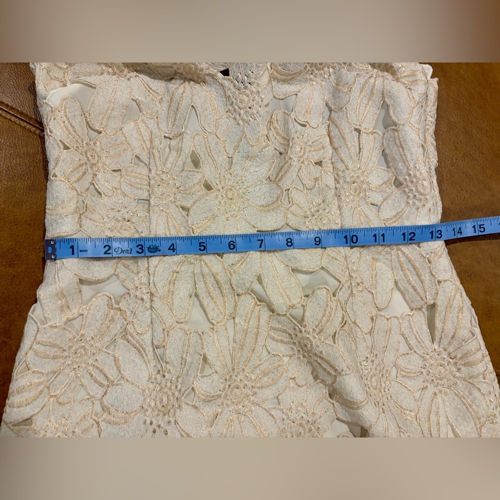 SAYLOR  Cream Floral Lace Backless Halter Dress - Picture 11 of 13